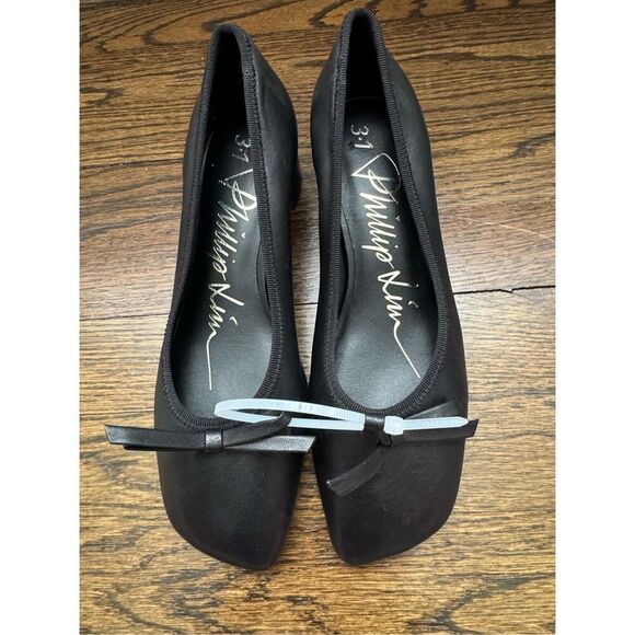 3.1 Phillip Lim ID Soft Black Leather Ballerina Pumps - Picture 15 of 15